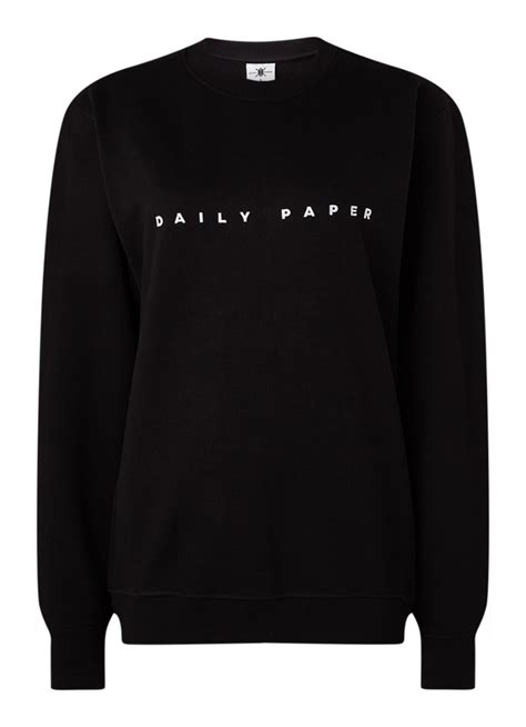 daily paper alias sweater met logoborduring zwart de bijenkorf