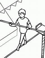 Coloring Tightrope Walking Pages Acrobat Rope Walker Circus Clifford Clipart Sheets Getcolorings Library Color Getdrawings Template sketch template