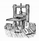 Gutenberg Press Printing Modern Renaissance Invention Line Europe Simple Johannes Bible Guttenburg Changing His sketch template