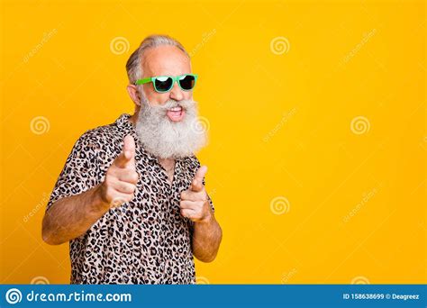 portrait of funky old bearded man in eyeglasses eyewear feel cool crazy