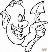 Coloring Pages Devil Ugly Demon Cute Demons Tail His Devils Drawing Supercoloring Printable Color sketch template