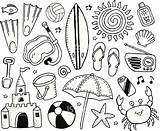 Beach Doodles Doodle Themed Vector Drawings Plage Dessin Clip Sketch Pages Easy Draw Spring Istockphoto Break Journal Bullet Dessins Illustration sketch template