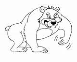 Bear Angry Coloring Pages Grizzly Template sketch template