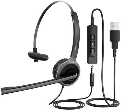 mpow usb headset stereo computer headset  noise cancelling mic  volume control mm pc