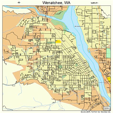 wenatchee washington street map