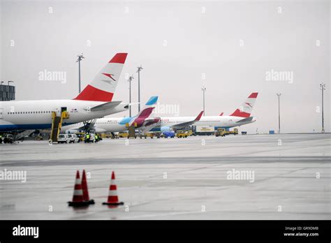 austrian airline   vienna international airport stock photo alamy
