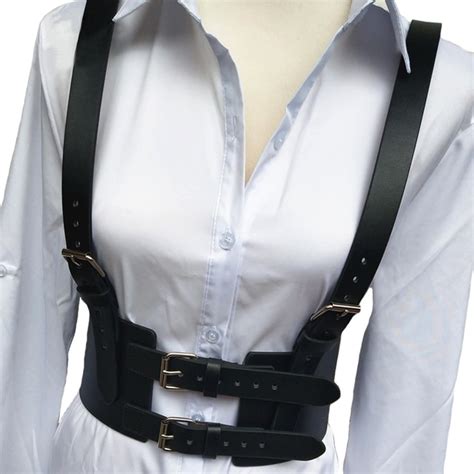 women fashion sexy goth leather harness body bondage belt cage