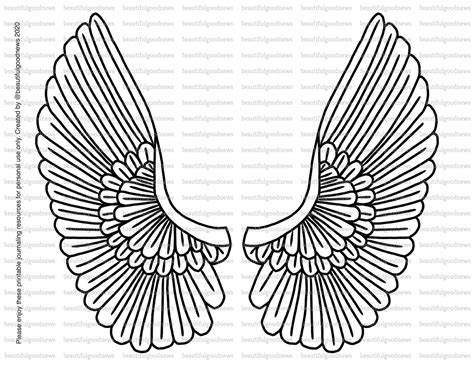 angel wings beautifulgoodnews bible journaling traceable etsyde
