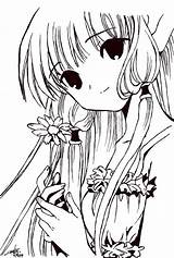 Chobits Manga Colorear Deviantart sketch template