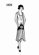 1920s Line Flapper Flappers 1929 sketch template
