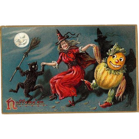Raphael Tuck Vintage Halloween Postcard Series 150 With A Dancing From