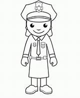 Police Coloring Officer Printable Women Popular sketch template