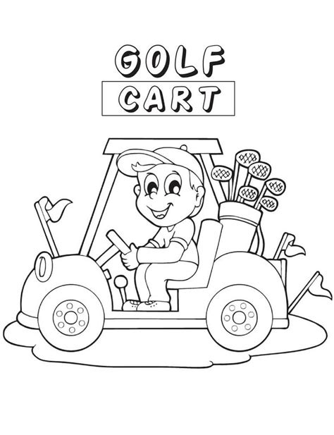 golf cart coloring page  printable coloring pages  kids