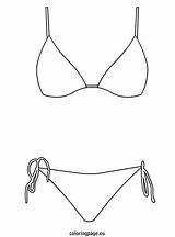 Swimsuit Template Girl Suit Bathing Coloring Pages Sketch sketch template