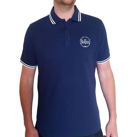 The Beatles Unisex Official Licensed Polo Shirt Drum Logo 1xl Navy