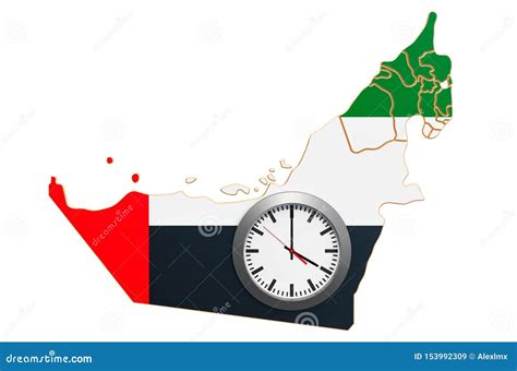 time zones   united arab emirates concept  rendering stock illustration illustration