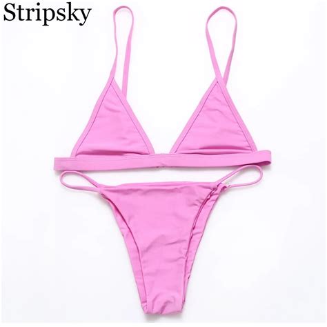 Stripsky 2018 Sexy Bikini Set Brazilian Swimwear Large Size Thong