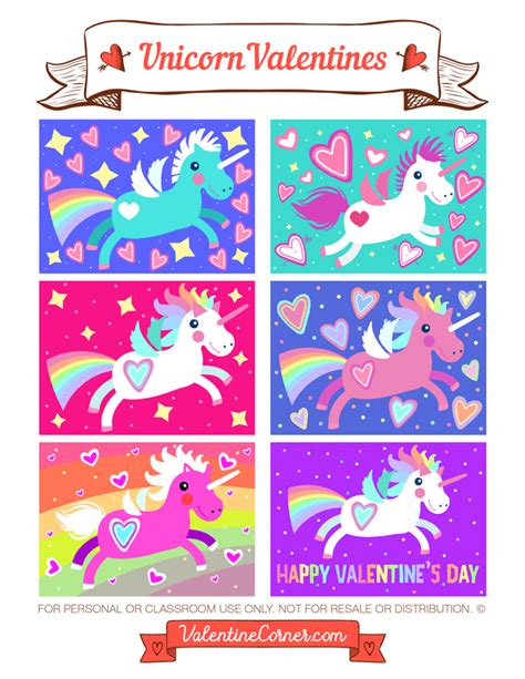 printable unicorn valentine cards   valentines