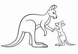 Coloring Kids Kangaroos Pages Kangaroo Color Children Printable Simple Baby Drawing Animals Template Adult Cute Sketch Group Imageas Justcolor sketch template