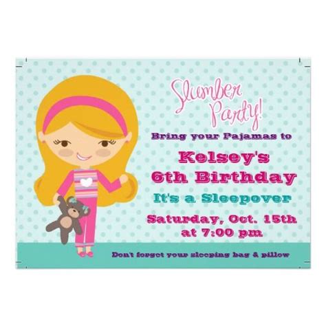 17 Best Images About Girls Pajama Party Invitations On
