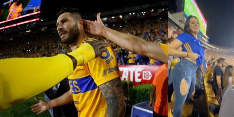 tigres vs pachuca video aficionada celebra gol de gignac en topless