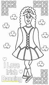 Irish Coloring Dance Pages Ireland Dancing Colouring Printable Jazz Dancer Cute Dress Drawing Color Getdrawings Getcolorings Printables Camp Sheets St sketch template