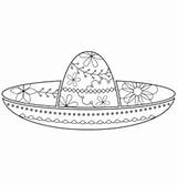 Sombrero Vector Coloring Hat Vectors Mexican sketch template