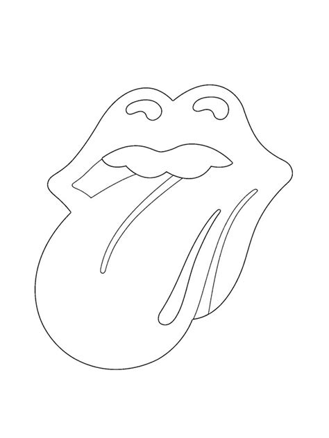 colouring page  rolling stones logo coloringpageca