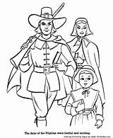 Thanksgiving Coloring Pages First Pilgrims Pilgrim History Progress Printables Bible Kids American Settlers Family Colony England America sketch template