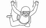 Skydiving Skydiver sketch template