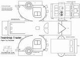Teardrop Trailer Template Traveling Houses Paper Cardboard Putz Mini House Toys Models Diy sketch template