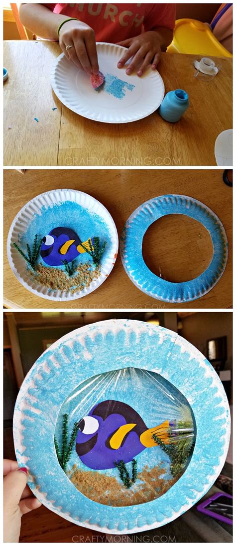 finding dory paper plate craft  kids       porthole  aquarium