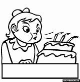 Blowing Candles Coloring Birthday Pages Thecolor sketch template