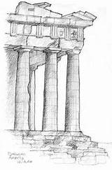 Drawing Sketch Greece Acropolis Parthenon Athens Desenho Corner Arte Dibujo Architecture Desenhos Situ Arquitetura Arquitectónicos Bocetos Tablero Seleccionar Arquitectura Atenas sketch template