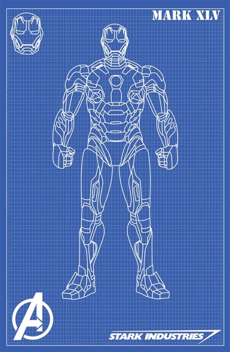 iron man mark xlv blueprints  nickgonzalesdeviantartcom