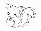 Coloring Squirrel Pages Adorable Animal Printable Museprintables sketch template