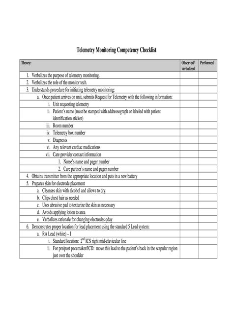 telemetry monitoring competency form fill   sign printable  template airslate signnow