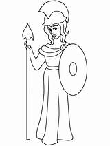 Greek Coloring Pages Athena Goddess Easy Cartoon Coloringpagebook Book Template Advertisement Lagret Fra sketch template
