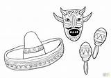 Coloring Pages Sombrero Mariachi Mexican Pinata Kids Printable Mexico Getcolorings Getdrawings Color sketch template
