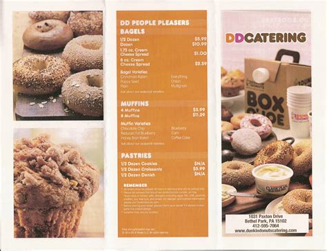 Printable Dunkin Donuts Menu Get Ready For Deliciousness Printable