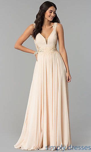 open back long chiffon formal prom dress with lace plus