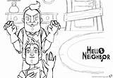Hello Neighbor Coloring Pages Sketch Printable Color Kids Deviantart Print Friends Adults Bettercoloring sketch template