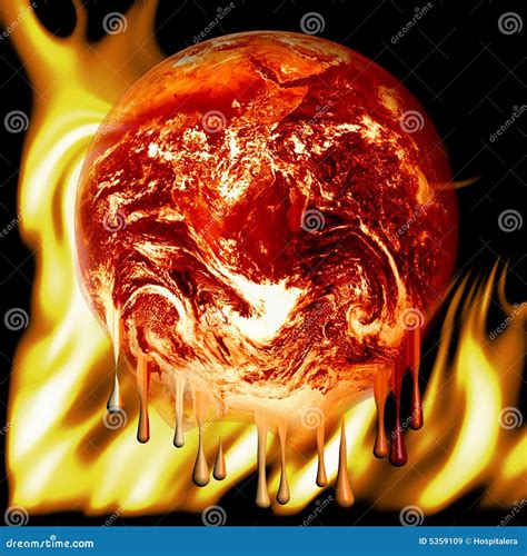 brandende aardebrand stock afbeelding image  planeet