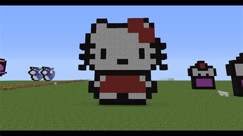 Minecraft Pixel Art Tutorial 10 Hello Kitty Youtube