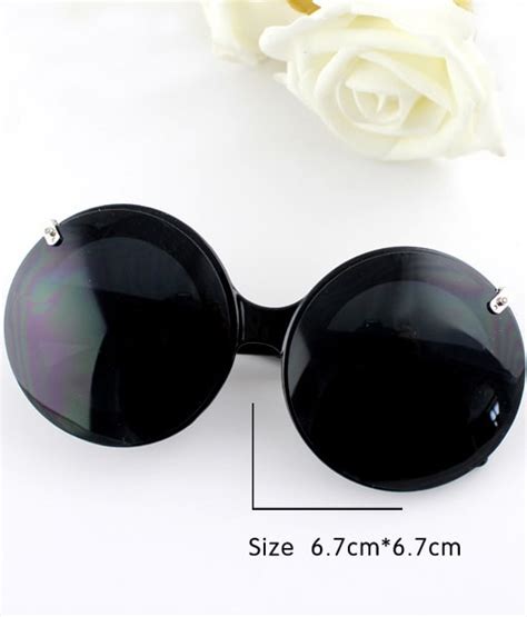 Black Round Lenses Double Layer Sunglasses Shein Sheinside
