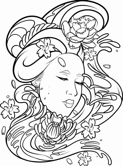 geisha girl coloring pages  getcoloringscom  printable