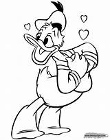 Donald Coloring Pages Disney Valentine Duck Printable Disneyclips Pooh Winnie Mouse Minnie Mickey Daisy Eeyore Funstuff sketch template