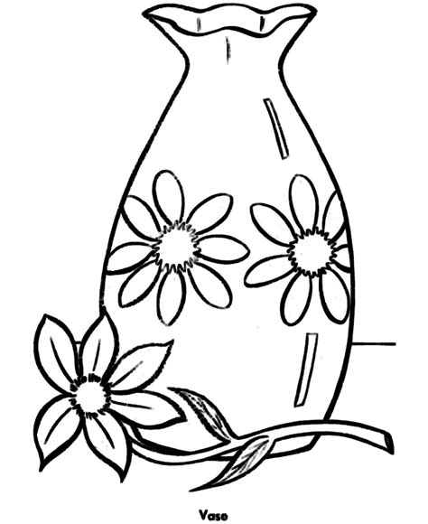 easy coloring pages  printable flower vase easy coloring activity