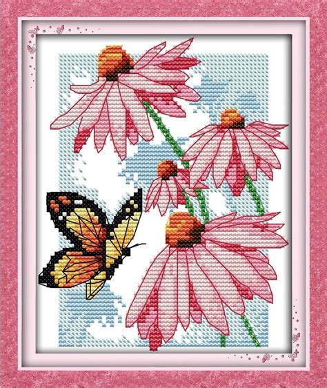 cross stitch kits pre printed cross stiching stamped cross stitch kit