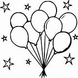 Balloons Birthday Star Wecoloringpage sketch template